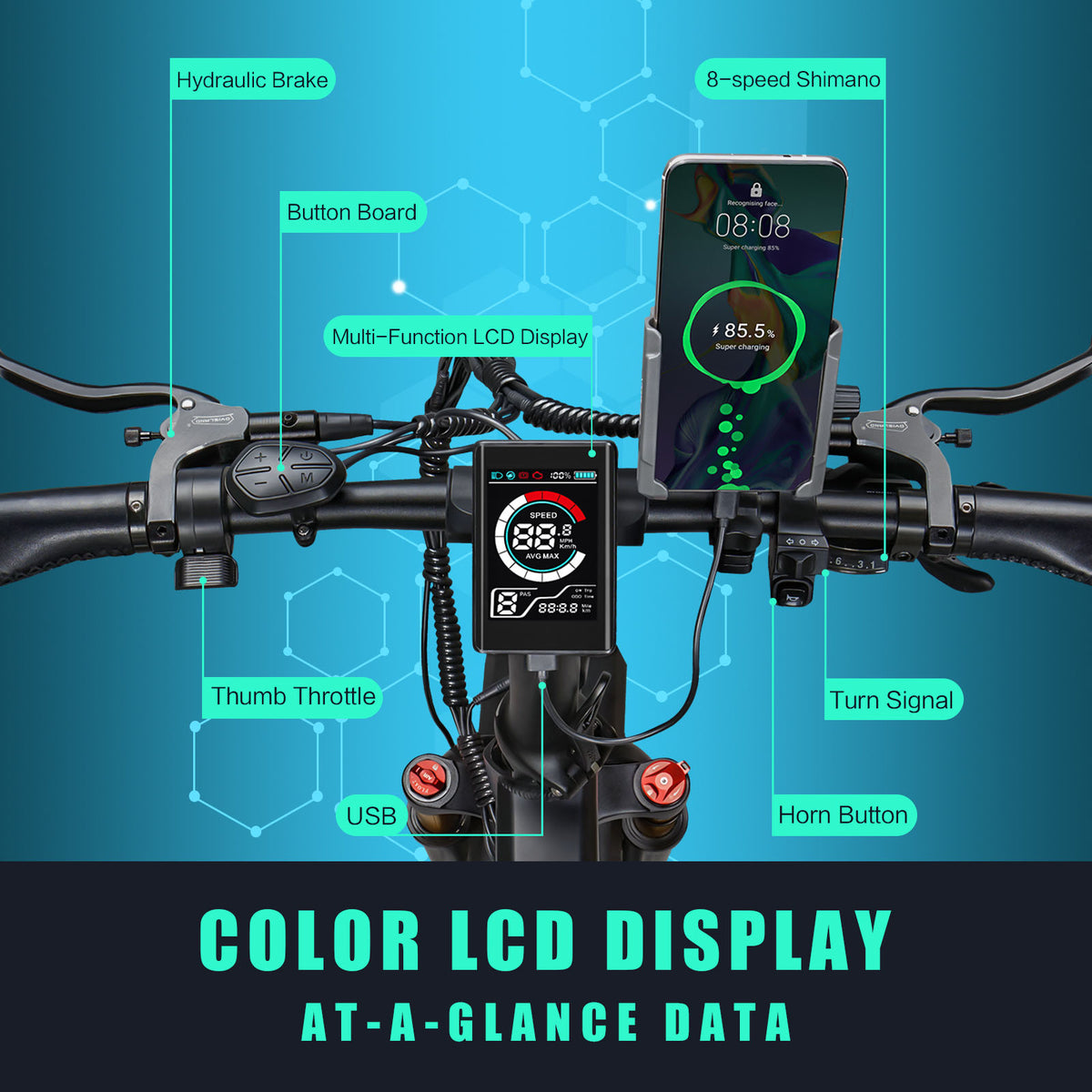 750W 48V 16Ah Removable Battery Folding Full Suspension Fat Tire Electric Bike S23630