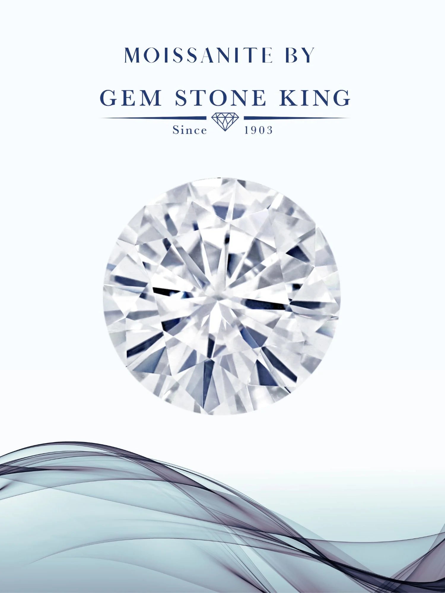 10K White Gold Sky Blue Aquamarine White Moissanite 3 Stone Engagement Ring P9893