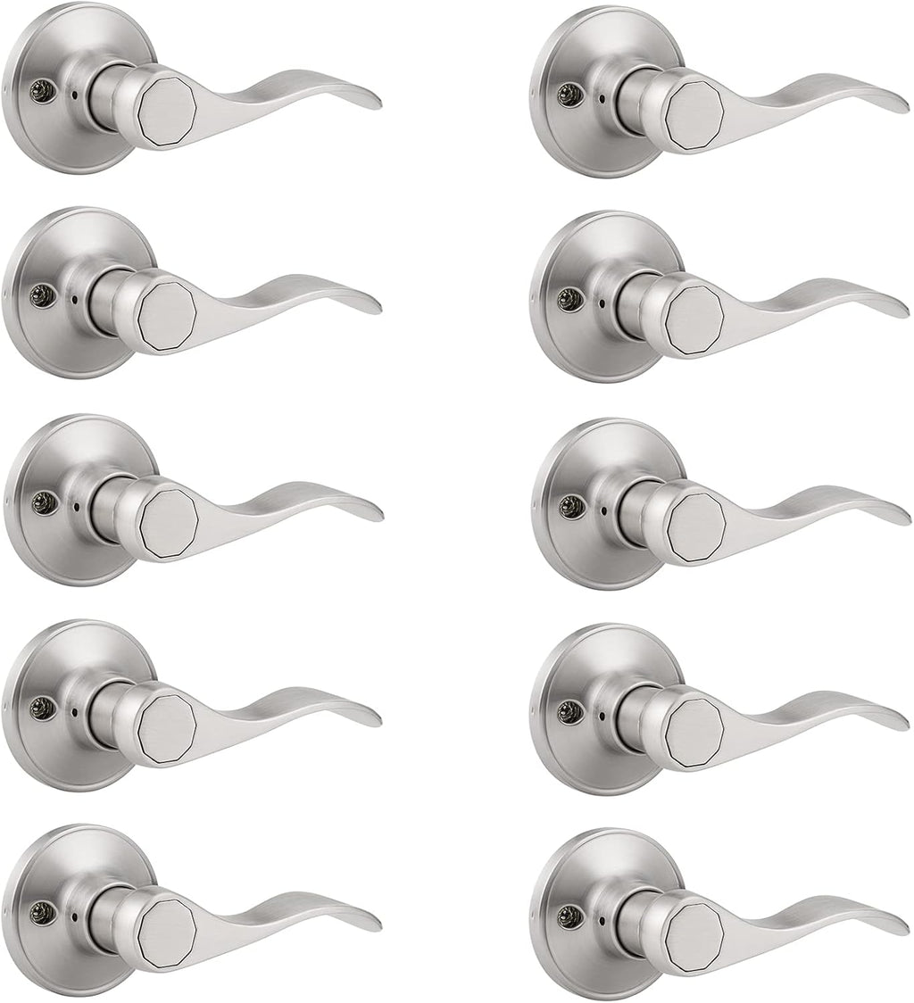 10 Pack Brushed Nickel Stainless Steel Non-Locking Levers T51993