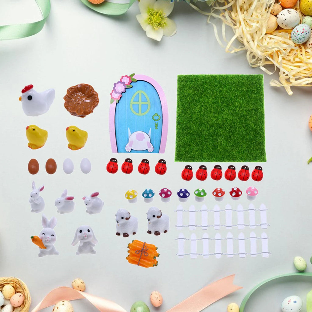 1:12 Scale Dollhouse Easter Rabbit Figurines Decor I909180