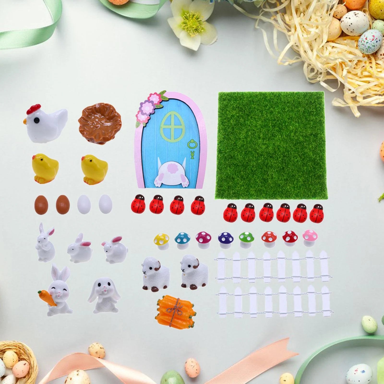 1:12 Scale Dollhouse Easter Rabbit Figurines Decor I909180