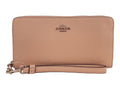 Long Crossgrain Leather Zip Around Wristlet Wallet W2674