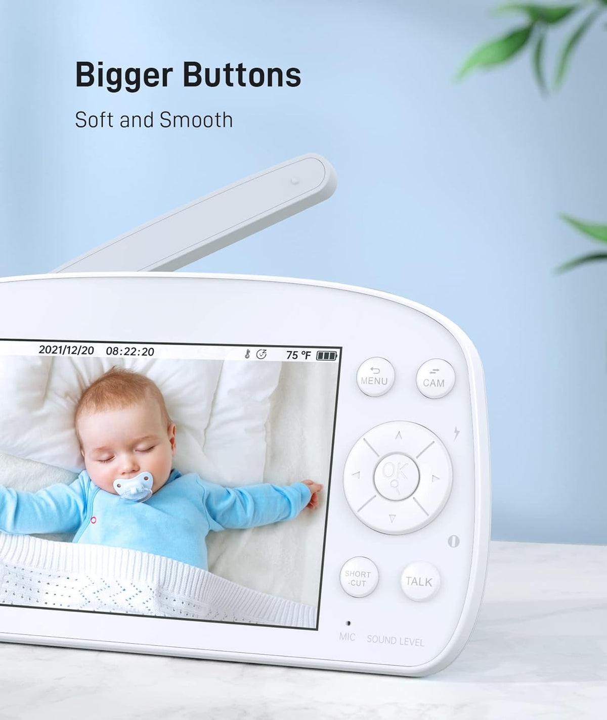 Baby Video Monitor with Camera and Audio, 720P HD Resolution, 5.5 Display, Night Vision W785185