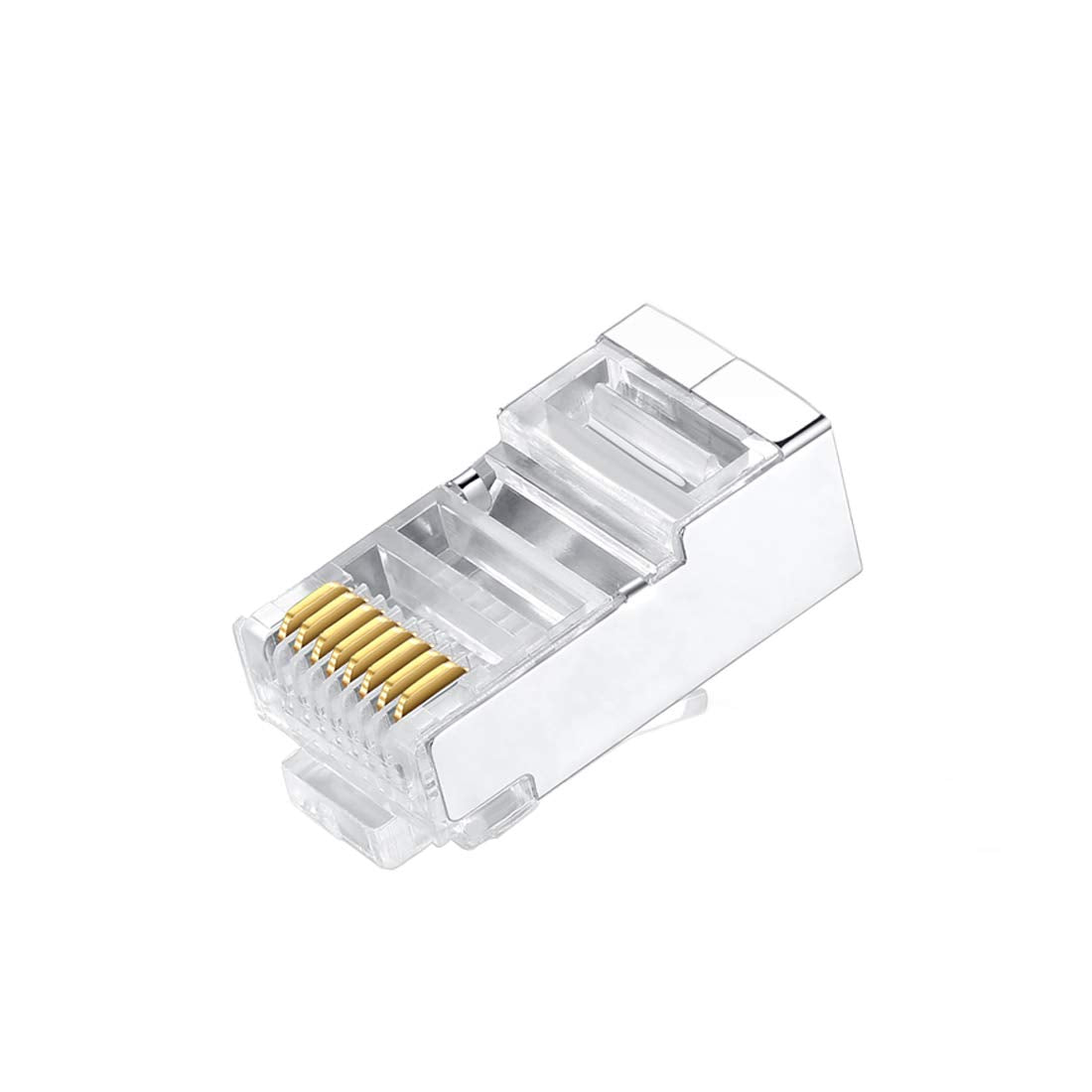 Cat7 RJ45 Connectors 100 Pcs Metal Shielded FTP 8P8C Modular Network Plug Z589212