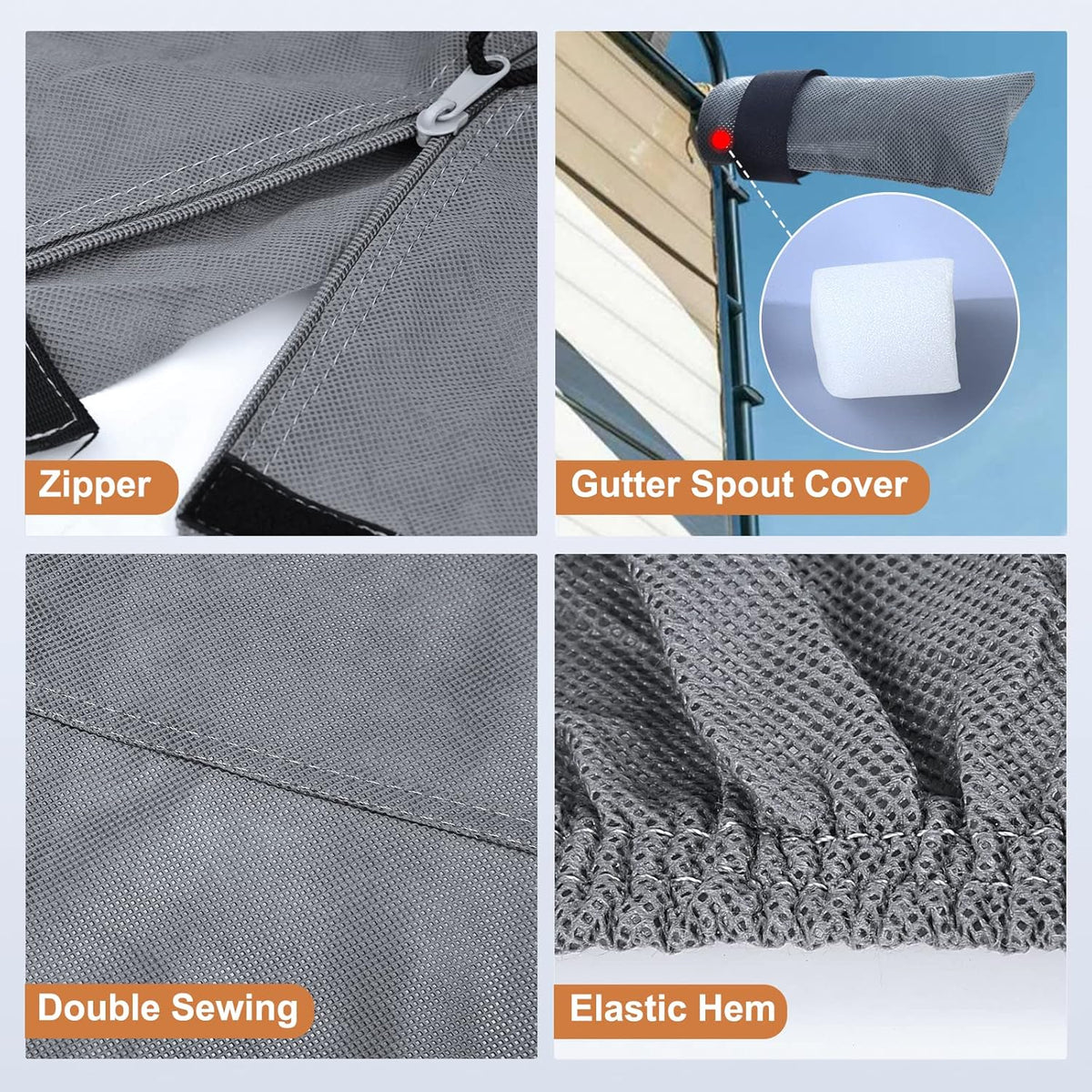 Heavy Duty 5 Layers RV Cover for 26'1 - 28' Motorhome with Gutter Spout Covers N9010