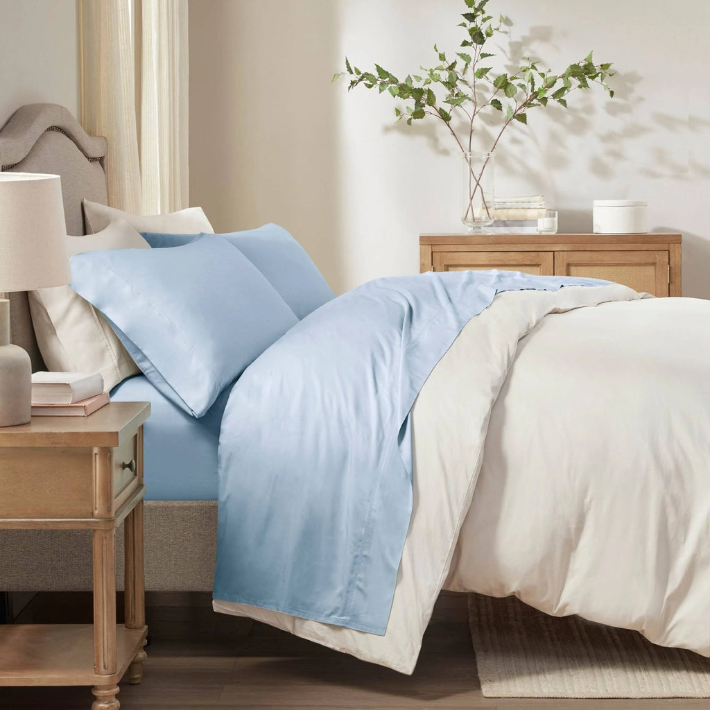 California King Rayon from Bamboo Sheet Set Blue S611