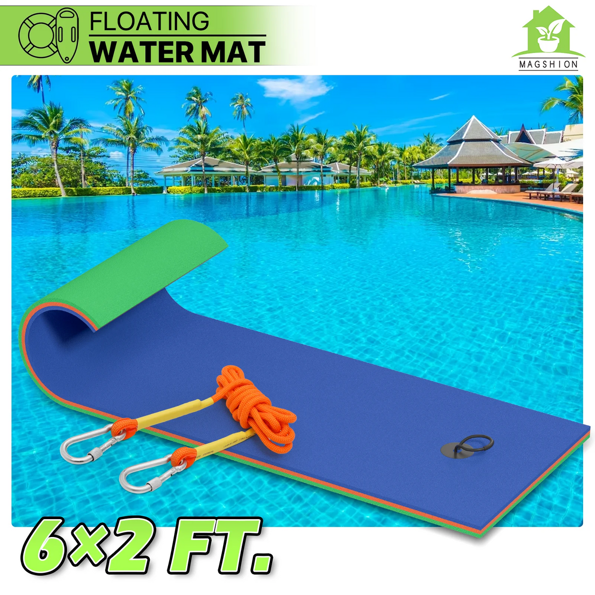 Blue 3-Layer XPE Foam Floating Water Mat C1481