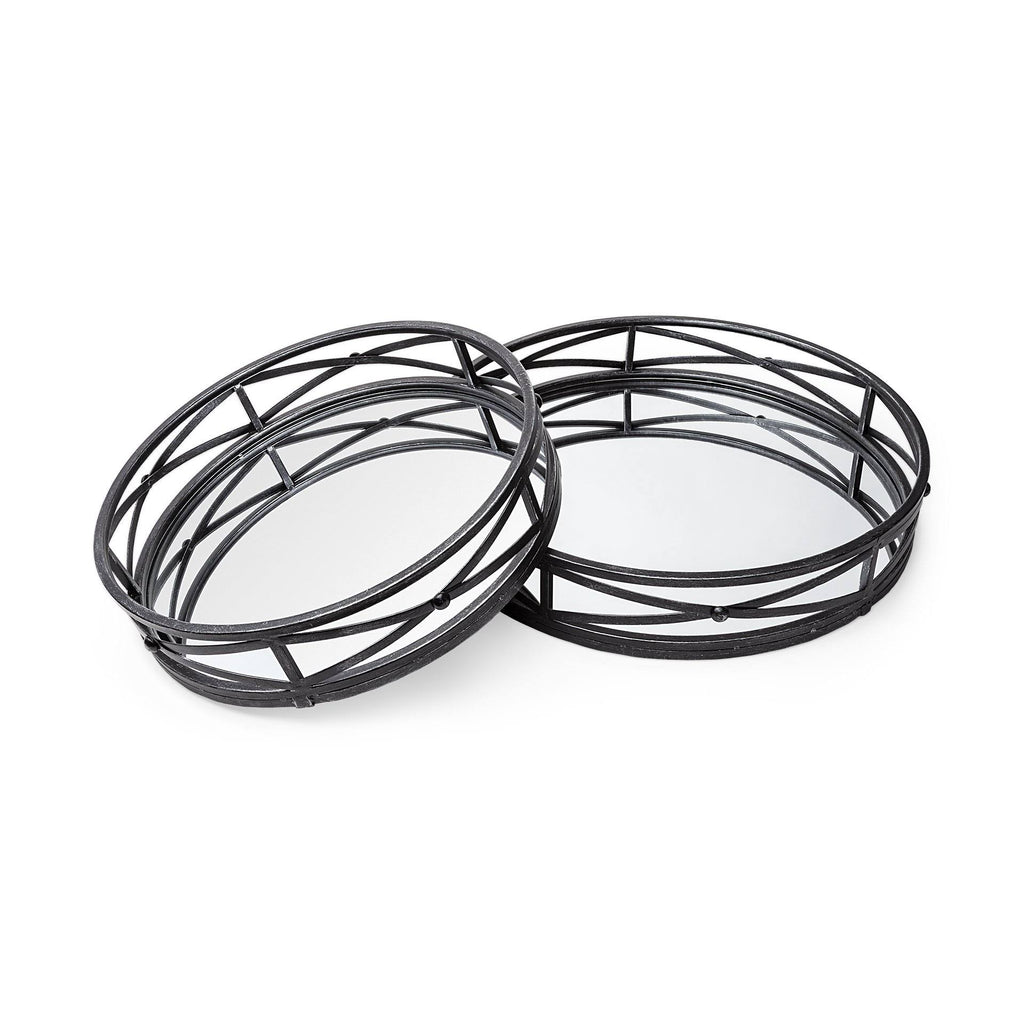 Black Metal Tray (Set of 2) E563306