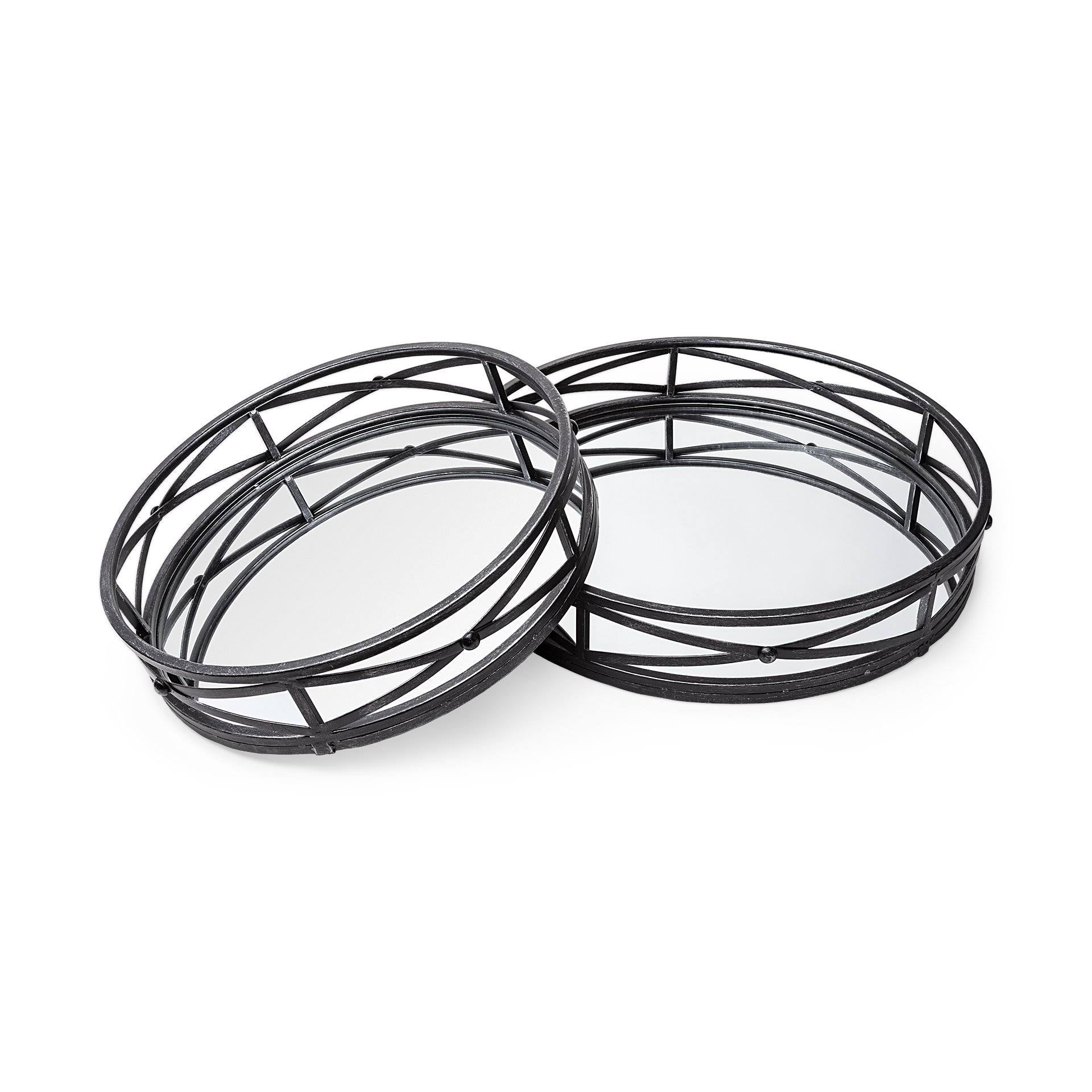 Black Metal Tray (Set of 2) E563306