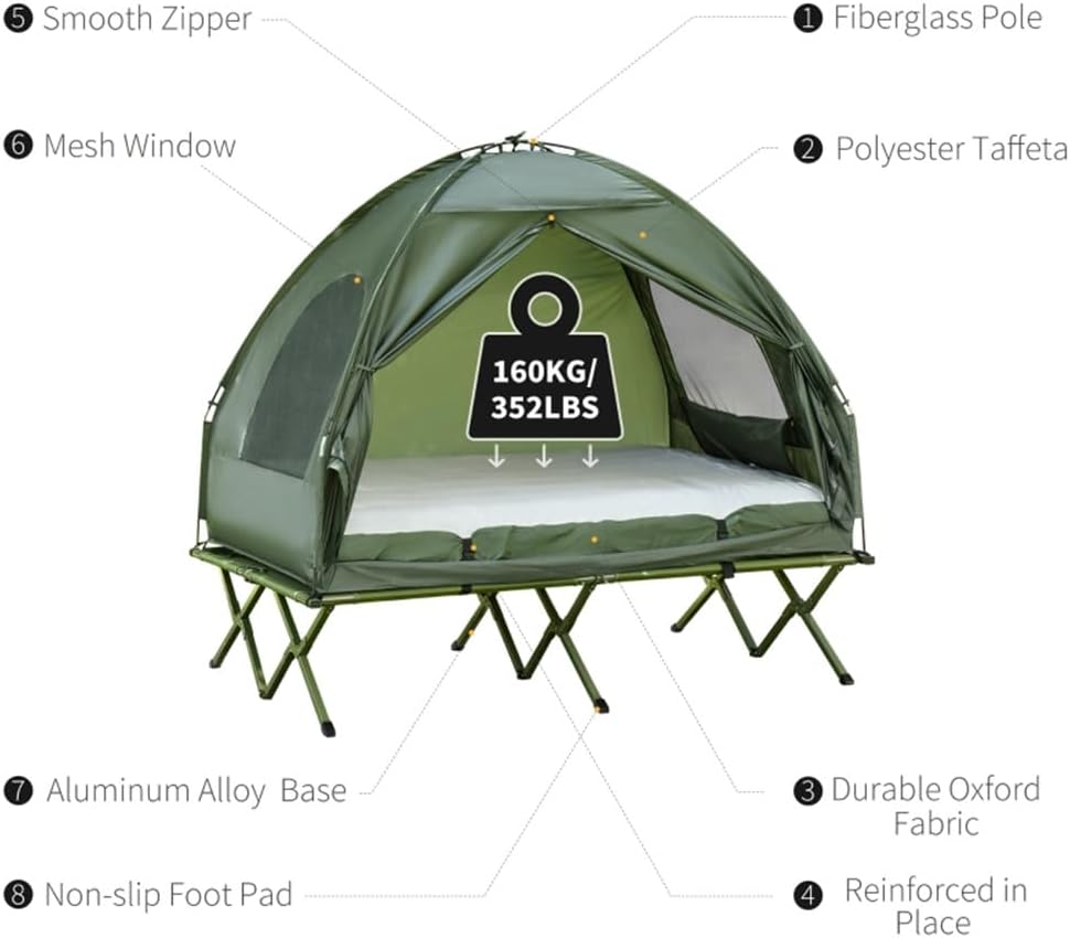 Elevated Waterproof Portable Outdoor Sleeping Cot with Carry Bag U47775