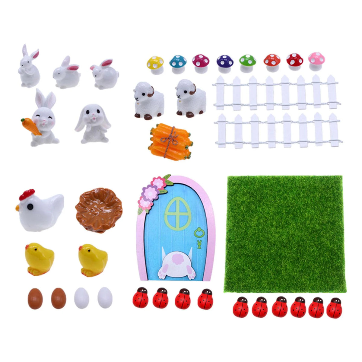 1:12 Scale Dollhouse Easter Rabbit Figurines Decor I909180