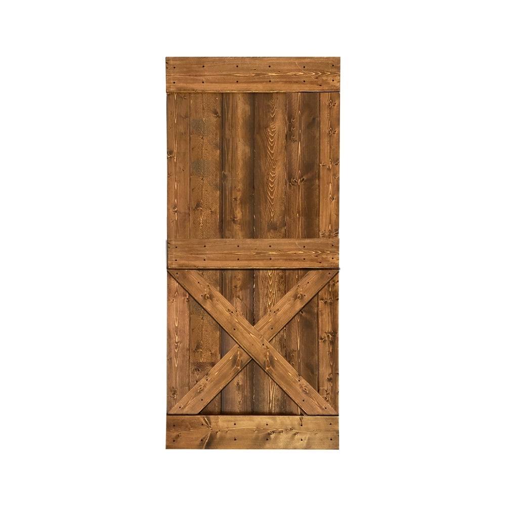 Charcoal Black Stained Solid Knotty Pine Wood Interior Sliding Barn Door Slab T9802