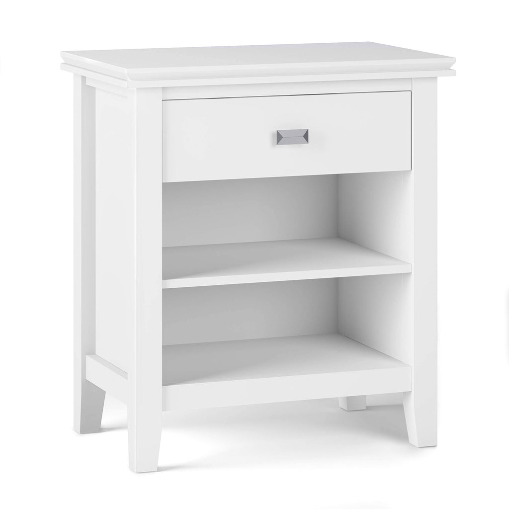 White Solid Wood Bedside Table V134