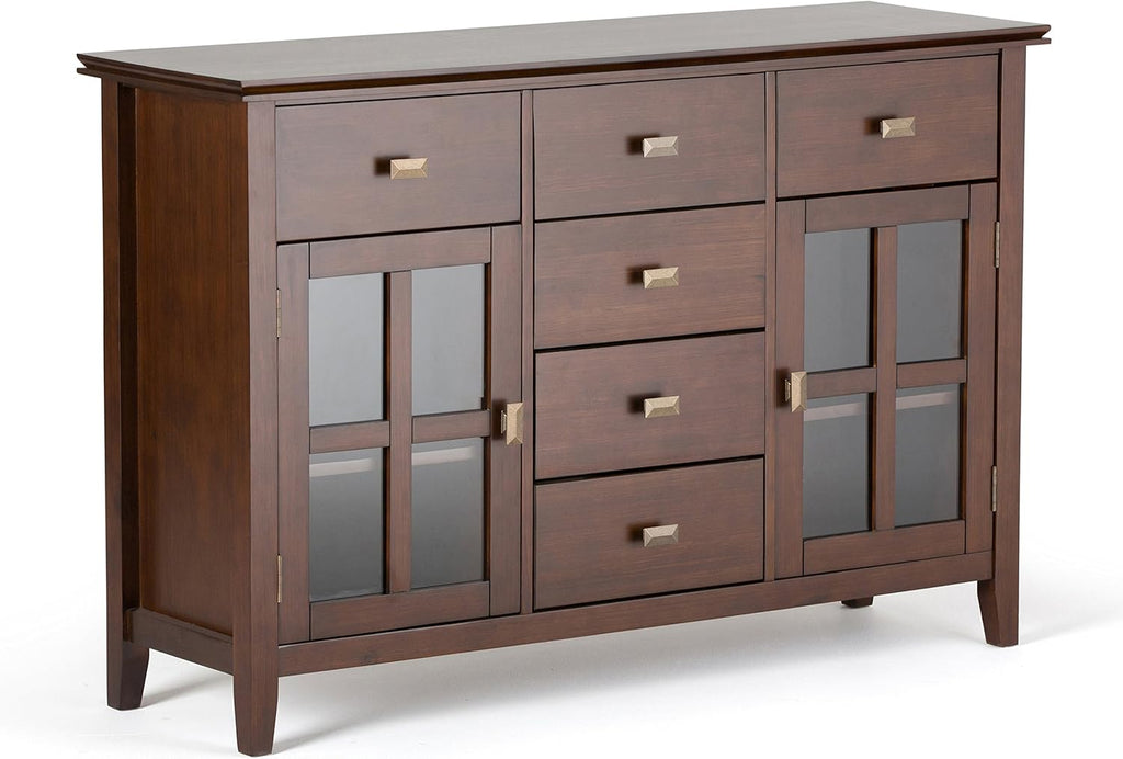 Distressed Grey Solid Pine Wood Sideboard with 2 Doors and 6 Drawers F353