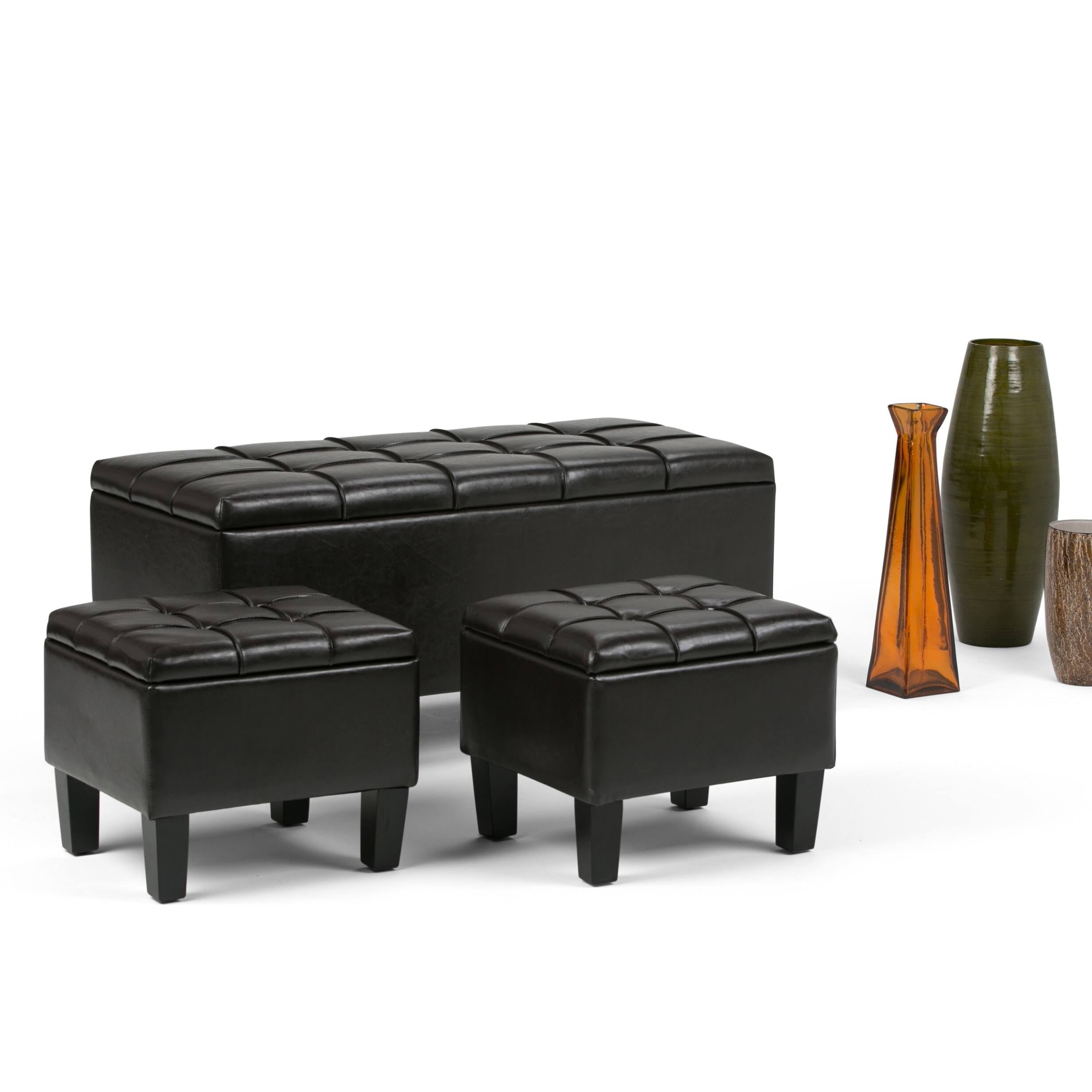Natural Rectangle Storage Ottoman Z947