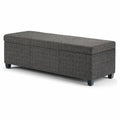 48 inch Storage Ottoman in Dark Grey Tweed Fabric G4182