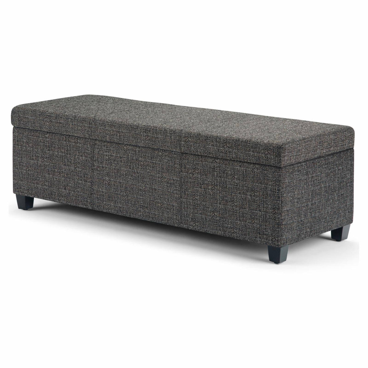 48 inch Storage Ottoman in Dark Grey Tweed Fabric G4182