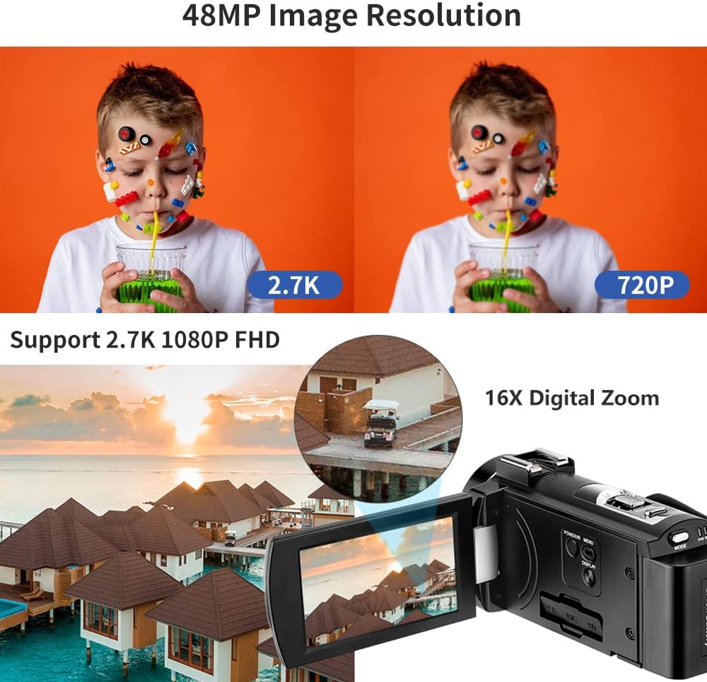 2.7K Infrared Night Vision Camcorder with Remote Control N755