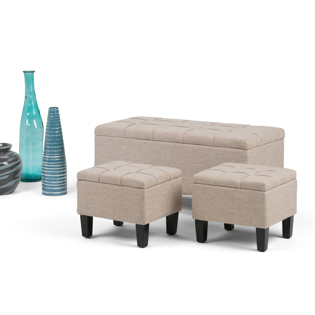 Natural Rectangle Storage Ottoman Z947