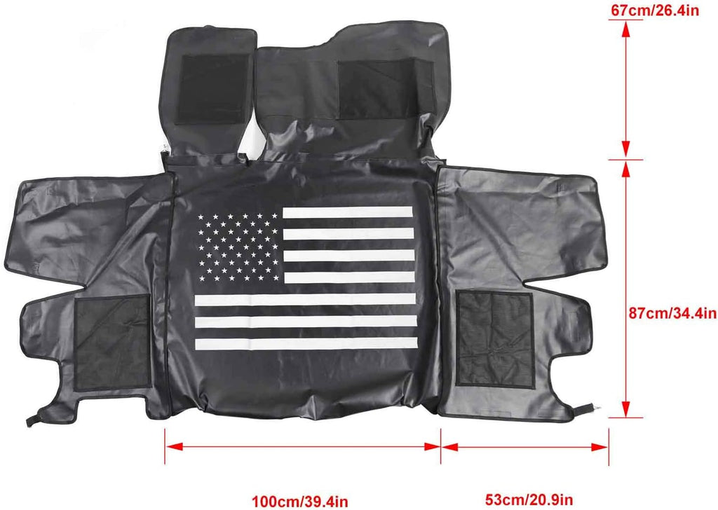 Waterproof Dog Cargo Cover Mat with Corner Protector Washable Durable Pet Trunk Cargo Liner (Black US Flag) G130