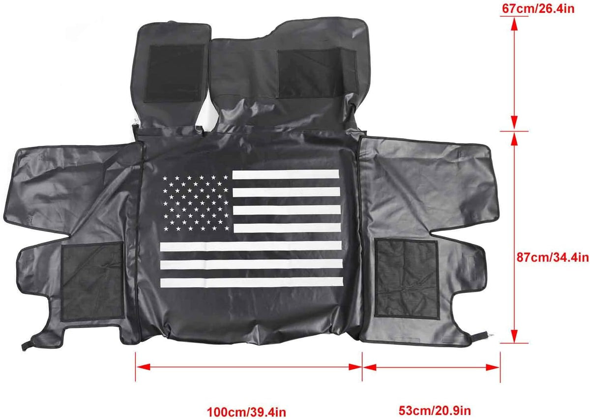 Waterproof Dog Cargo Cover Mat with Corner Protector Washable Durable Pet Trunk Cargo Liner (Black US Flag) G130