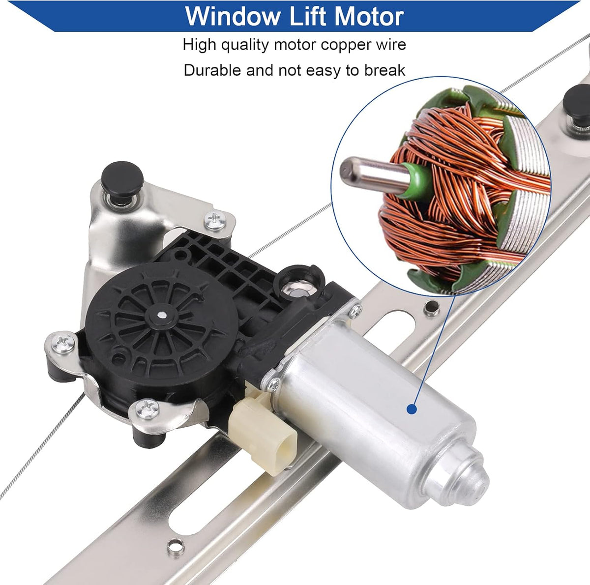 Rear Right Passenger Side Power Window Lift Regulator & Motor Assembly, Pack of 2 Q105