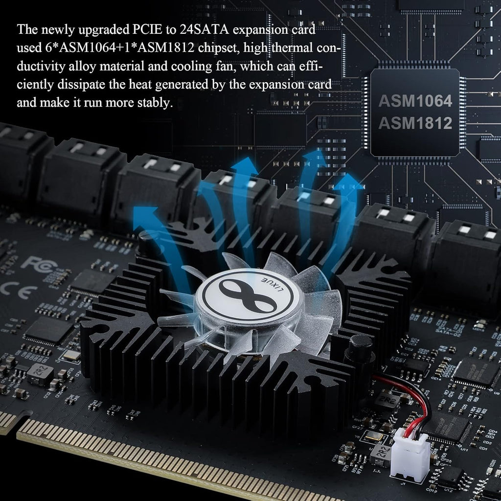PCIE 16X SATA Card 24 Ports, 6 Gbit/s SATA 3.0 PCIe Card G12385