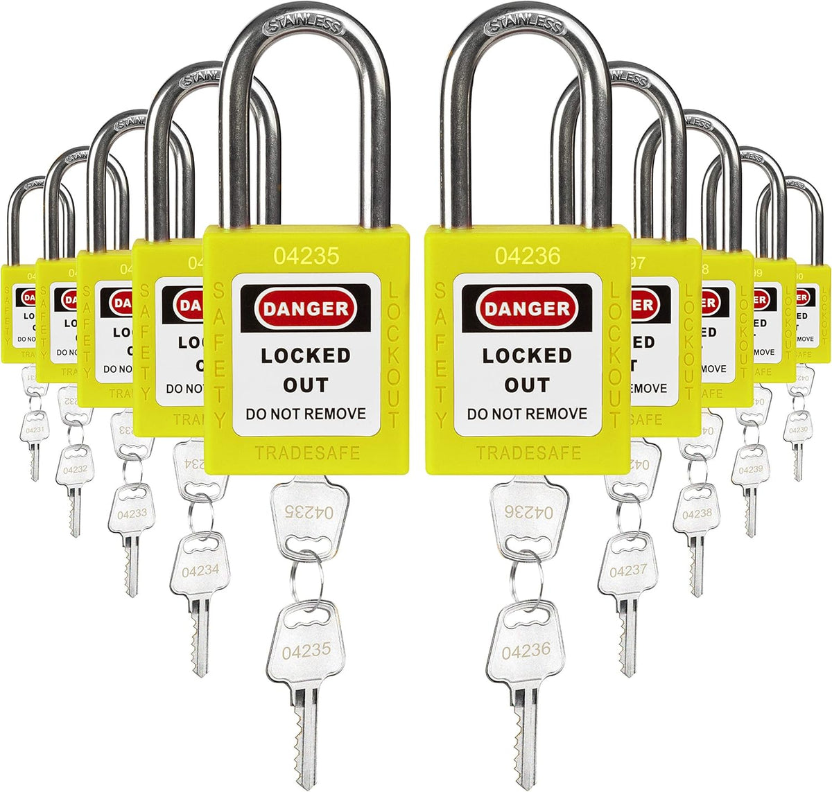 Red Lockout Tagout Padlocks, Pack of 2 T836