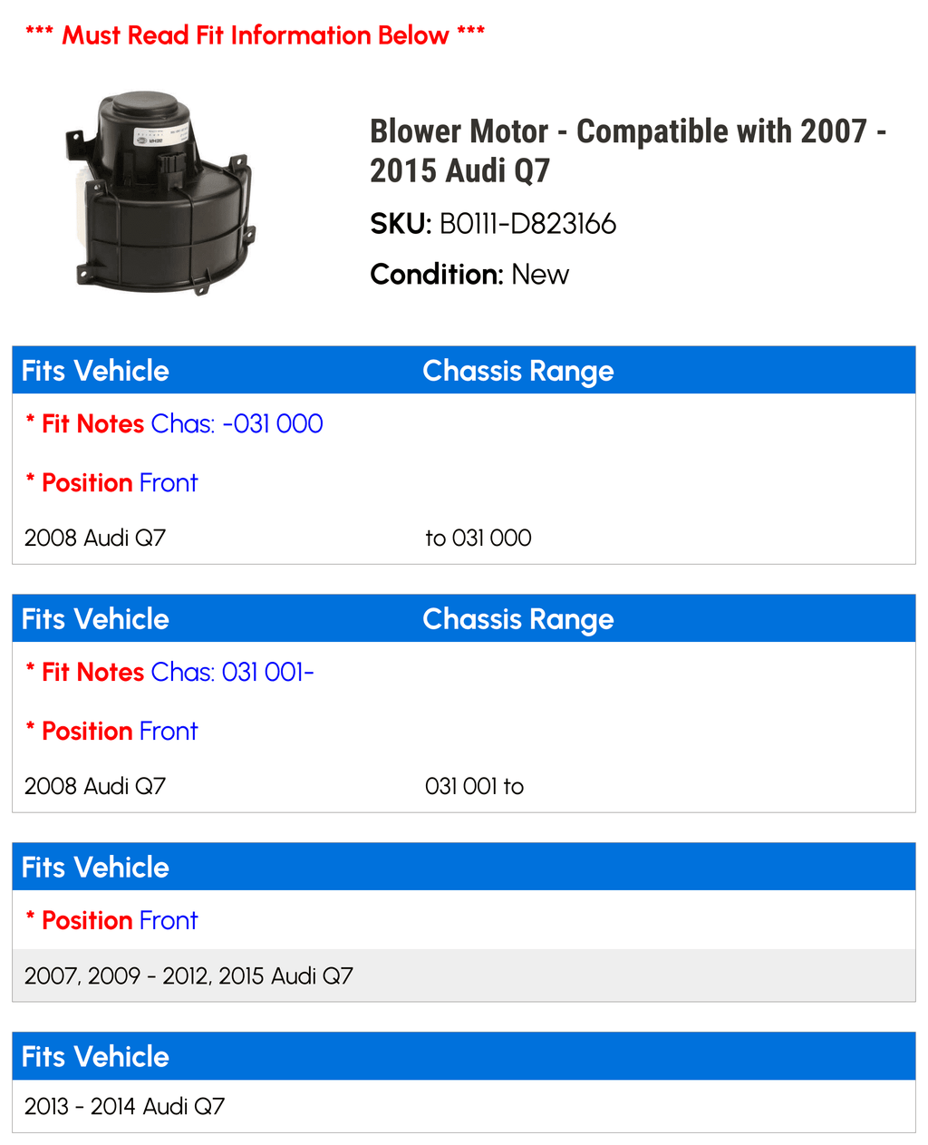Blower Motor S175