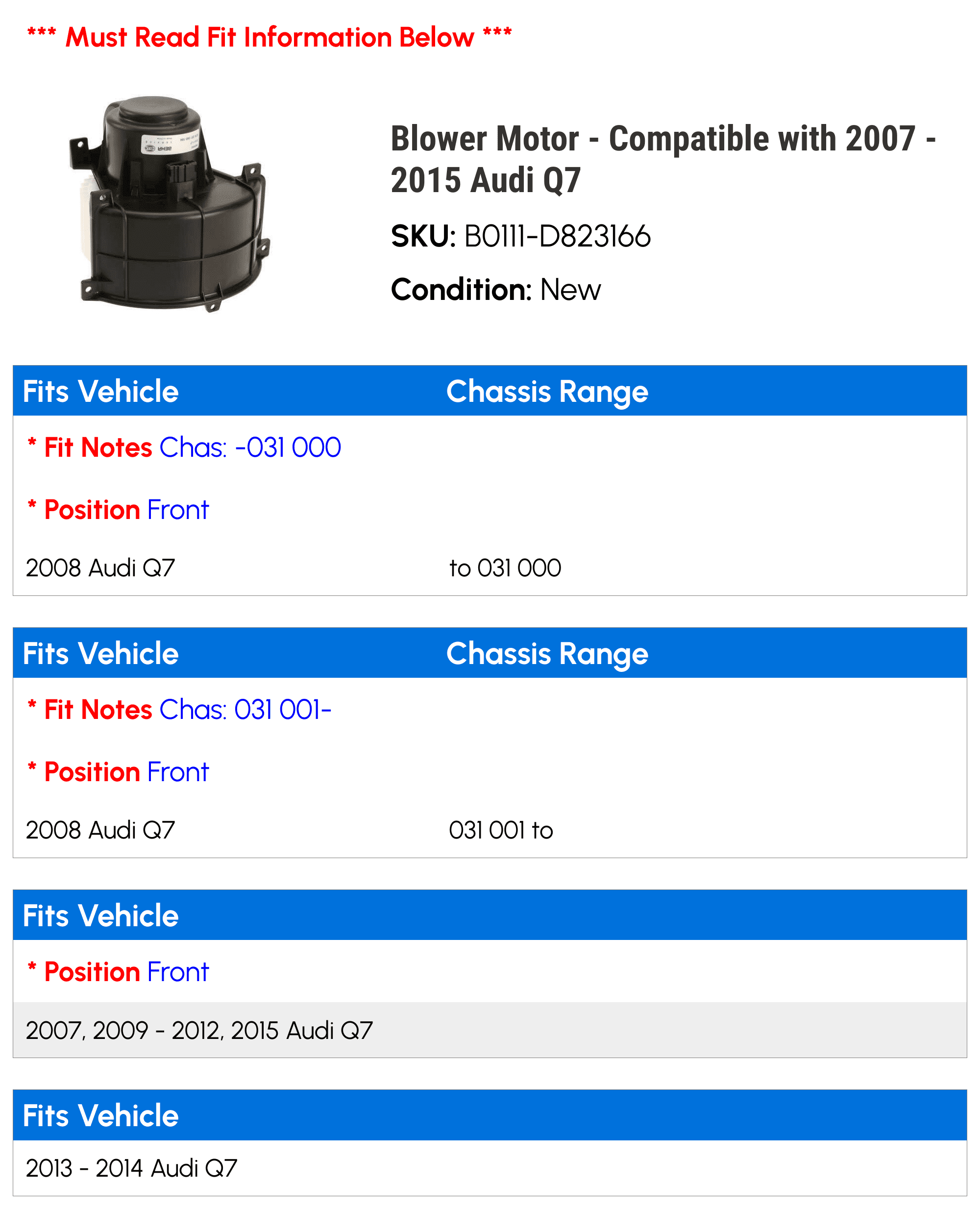 Blower Motor S175