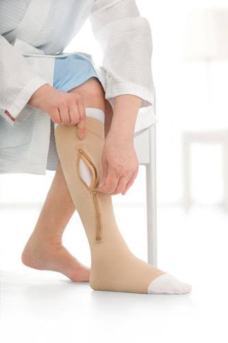 Beige XX-Large Right Compression Stocking with Zipper Z220360