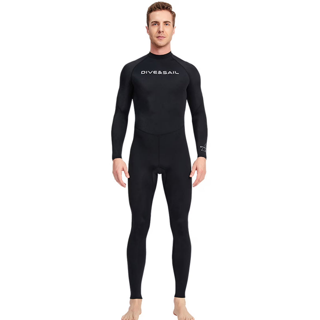 Men One Piece Swimsuit with Back Zipper Quick Dry Long Sleeve Surf Suit E24365