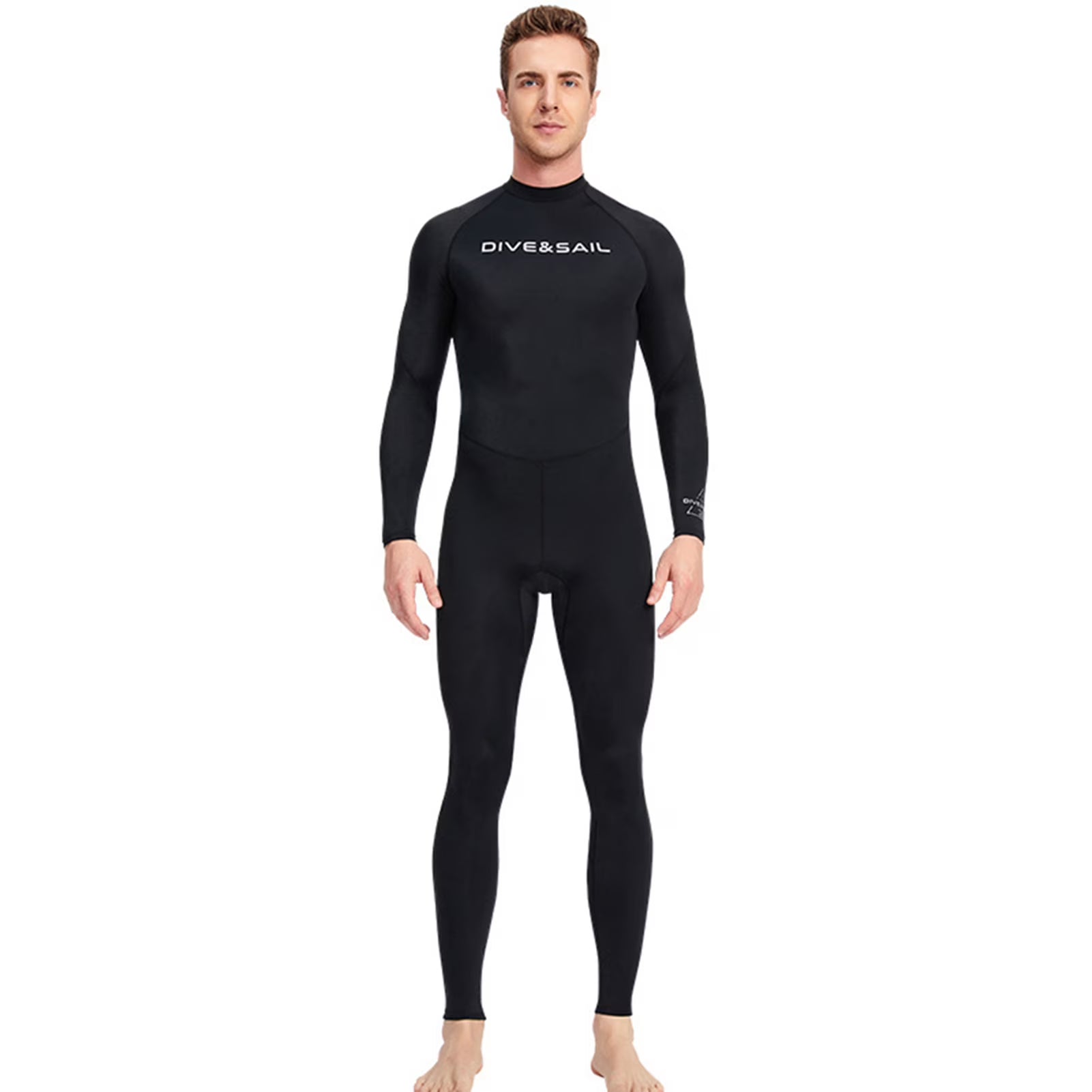Men One Piece Swimsuit with Back Zipper Quick Dry Long Sleeve Surf Suit E24365