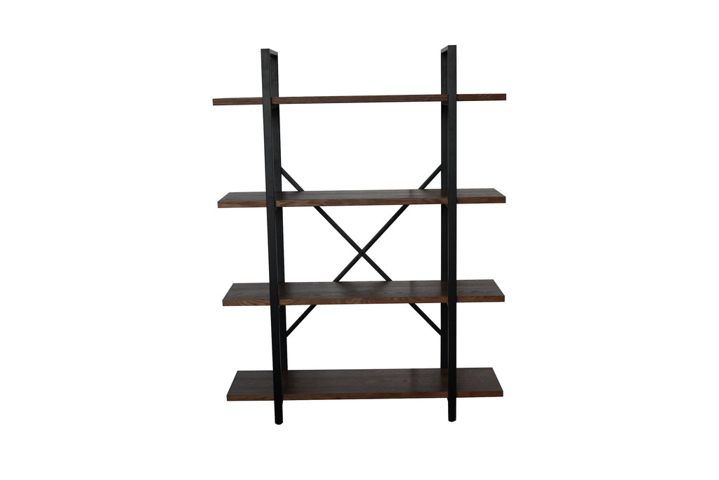 Walnut Brown 4 Shelf Etagere Bookcase Y778