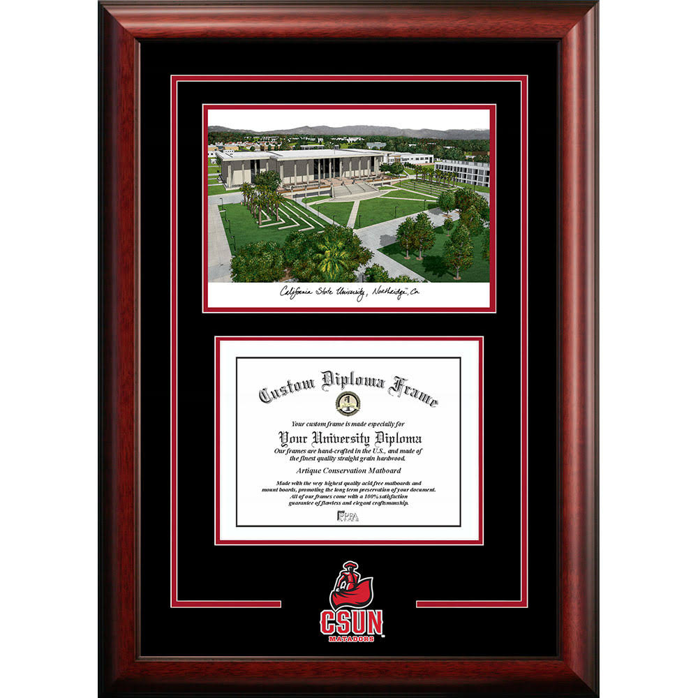 Graduate Diploma Frame with Campus Images Lithograph F49285