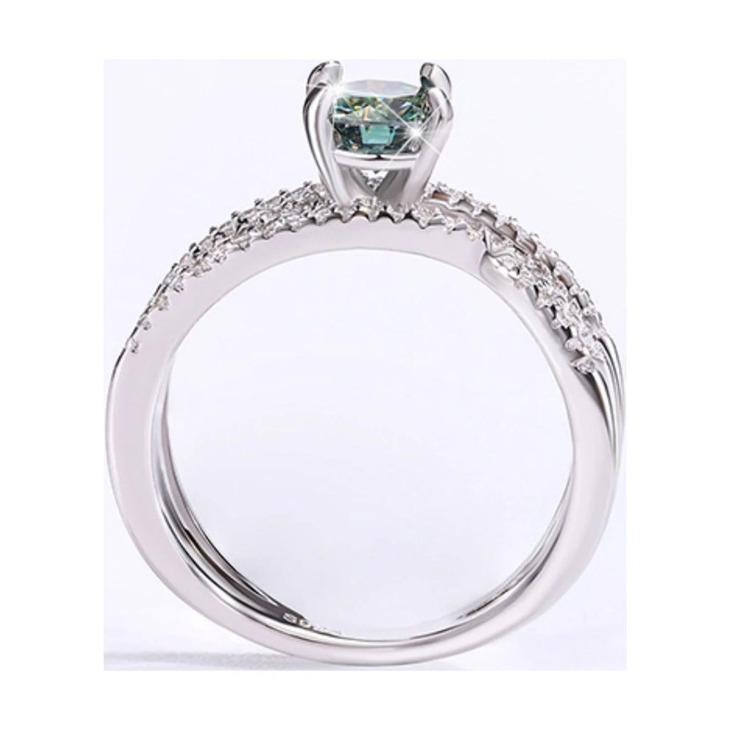 925 Sterling Silver Moissanite Engagement Ring D8038