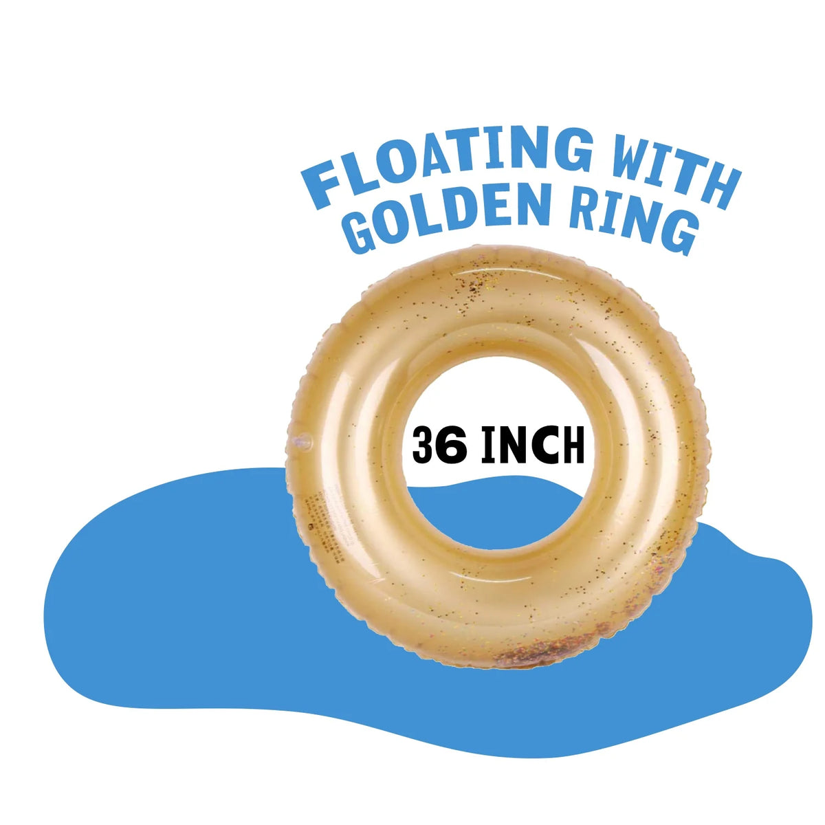48 Inches Gold Inflatable Tube Swim Ring Pool Float L977