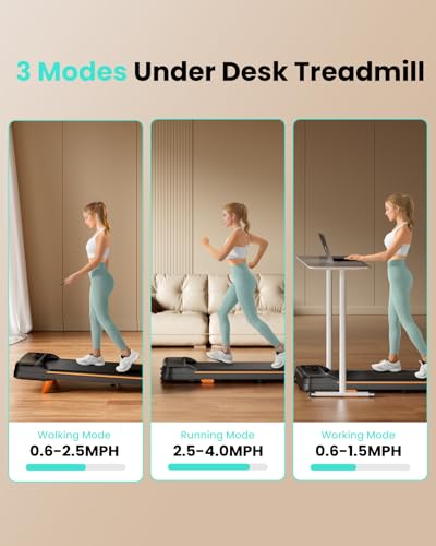 Under Desk Treadmill with Incline 2.5HP Portable Walking Treadmill L352