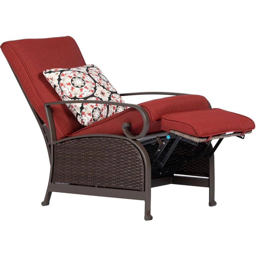 Brown/Red Wicker Adjustable Recliner S81519