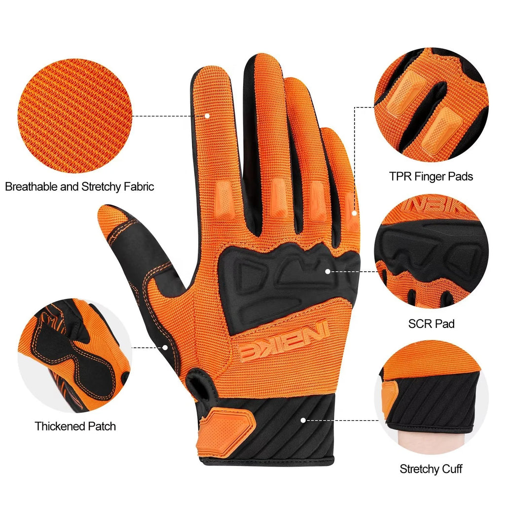 Orange Medium MTB Touchscreen Bike Gloves V7797
