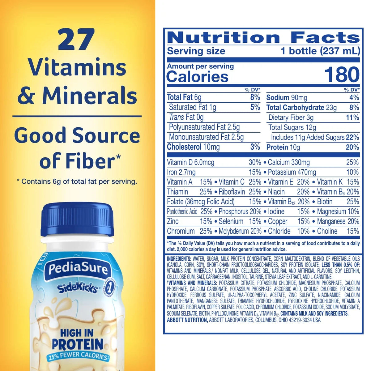 Vanilla Kids Protein Shake, 8 fl oz, 24 Shakes K43070