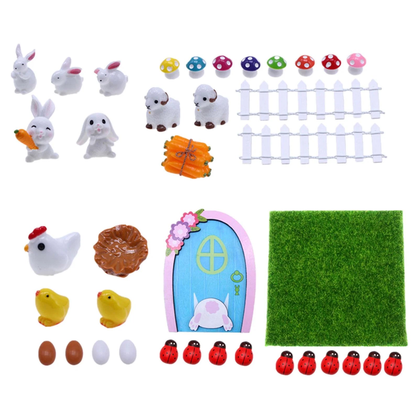 1:12 Scale Dollhouse Easter Rabbit Figurines Decor I909180