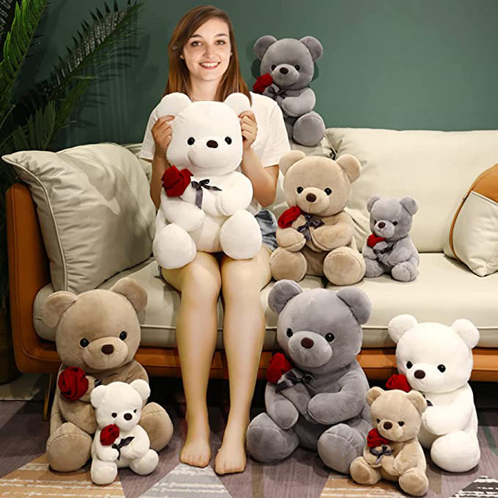 Plush Stuffed Animal Teddy Bear with Rose A7200