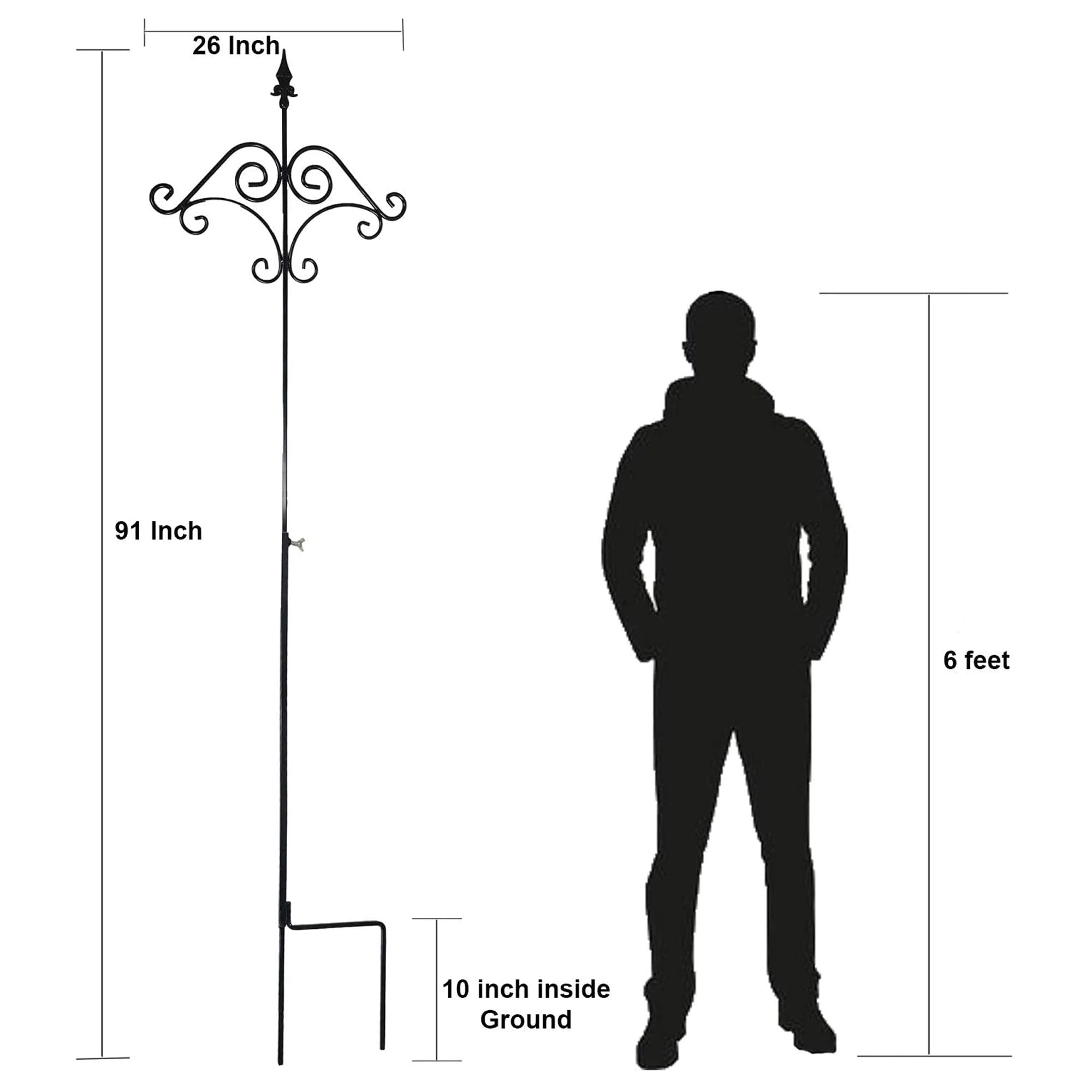 91 Inch Steel Ground Stake Plant Hanger Q618