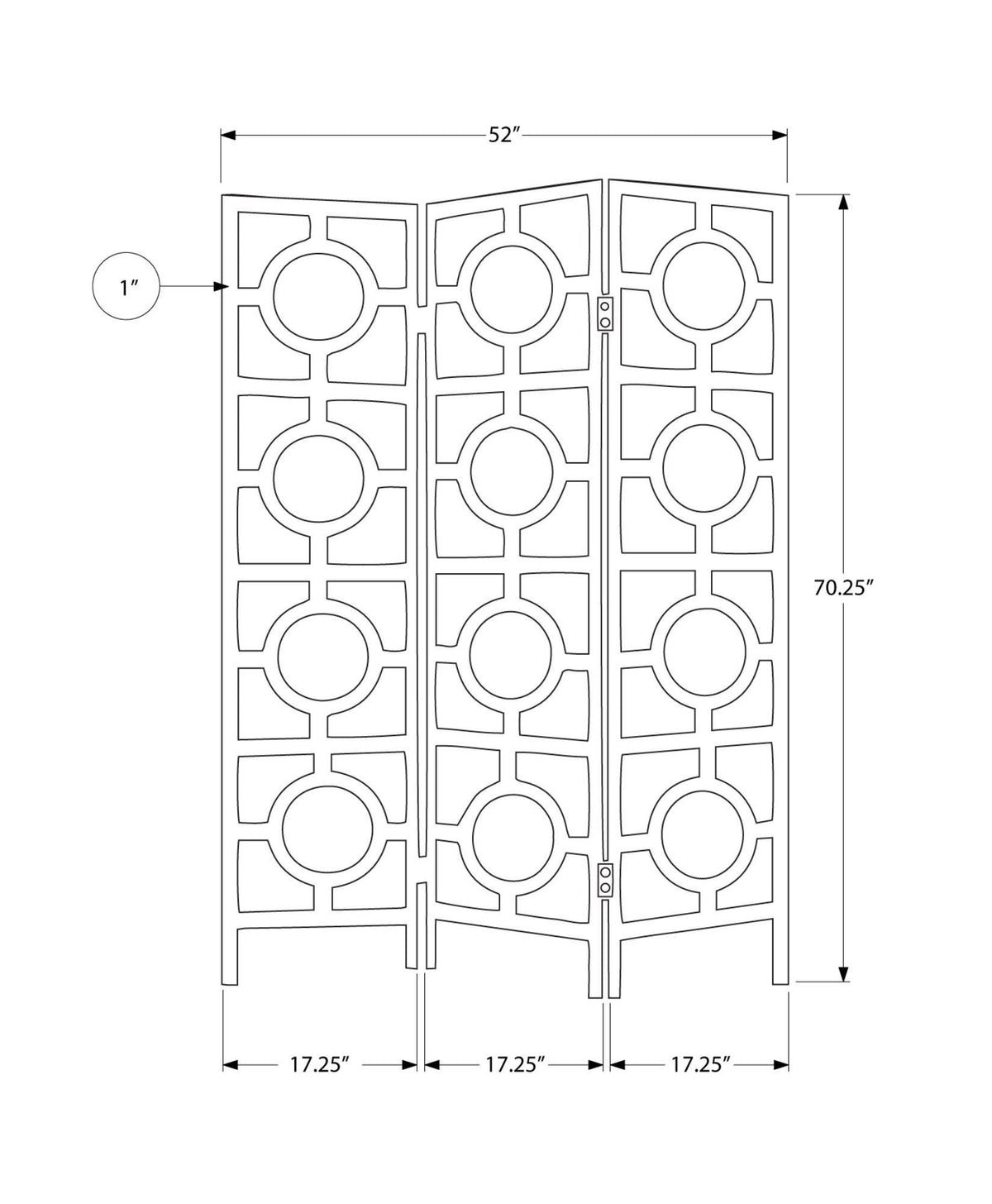 3 Panel Folding Screen Cappuccino P595137