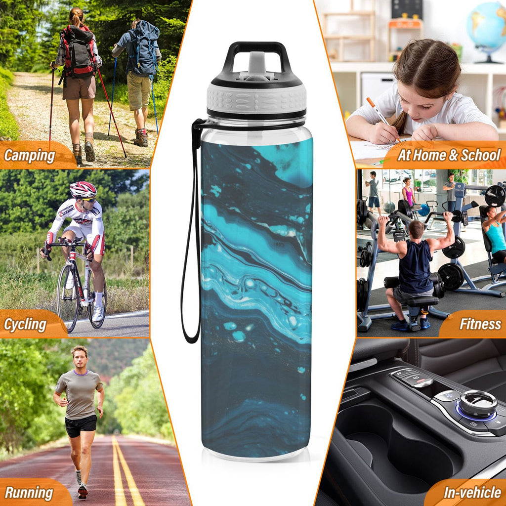 32oz Tritan Leakproof Clear Water Bottle with Straw X5585
