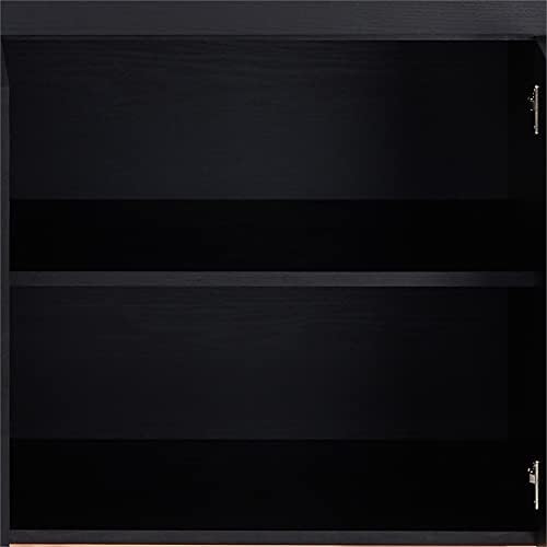 Black and Chrome Wood 2-Drawer Buffet Server N364976