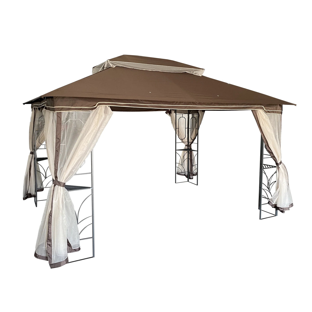 Coffee Top Outdoor Patio Gazebo Canopy Tent With Mosquito Net X2320