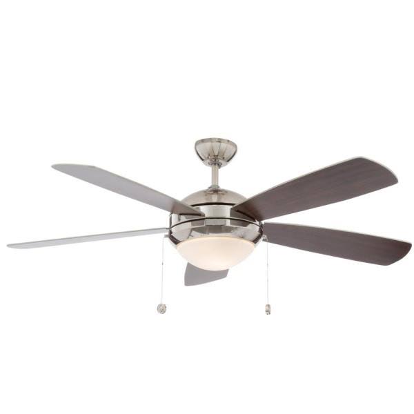 Polished Nickel American Walnut 52x22 Ceiling Fan with Light T853421