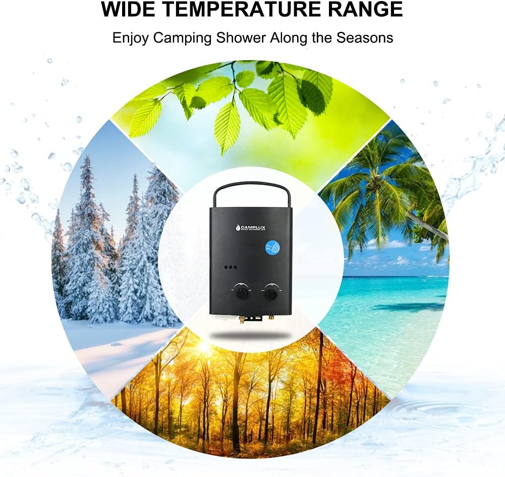Black 1.32 GPM Outdoor Propane Gas Tankless Water Heater M513562